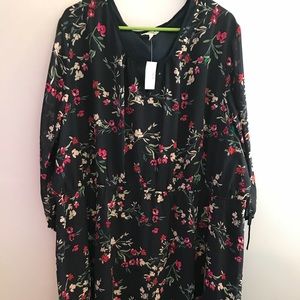 Maurice’s Chiffon Navy Blue Flower Print Dress